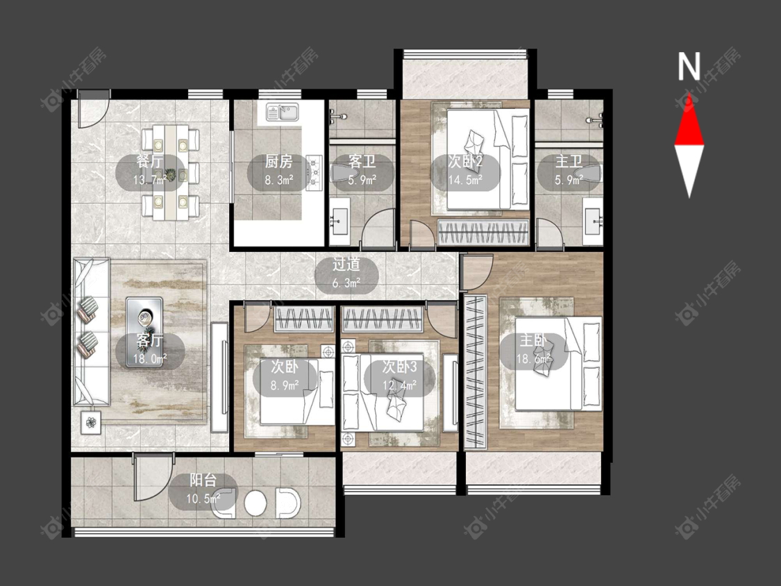 常州华宇新城天境在售二手房源户型图_小牛看房