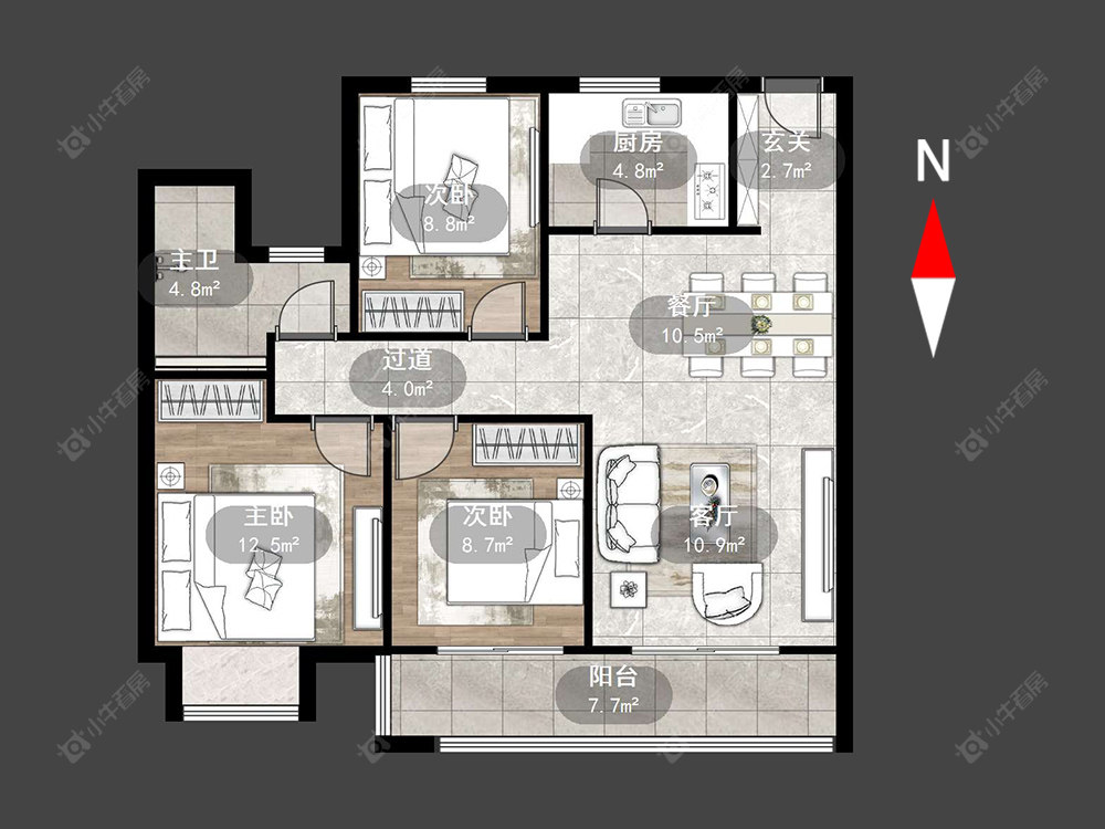 常州金新滟澜湖在售二手房源户型图_小牛看房