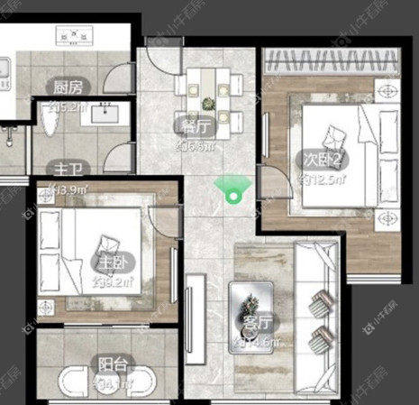 常州丰臣凯林花园在租房源户型图_小牛看房