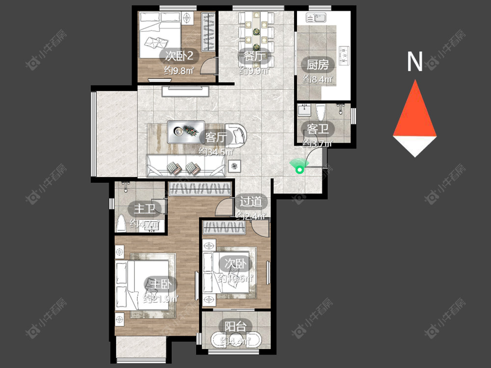 常州吾悦广场南区在售二手房源户型图_小牛看房