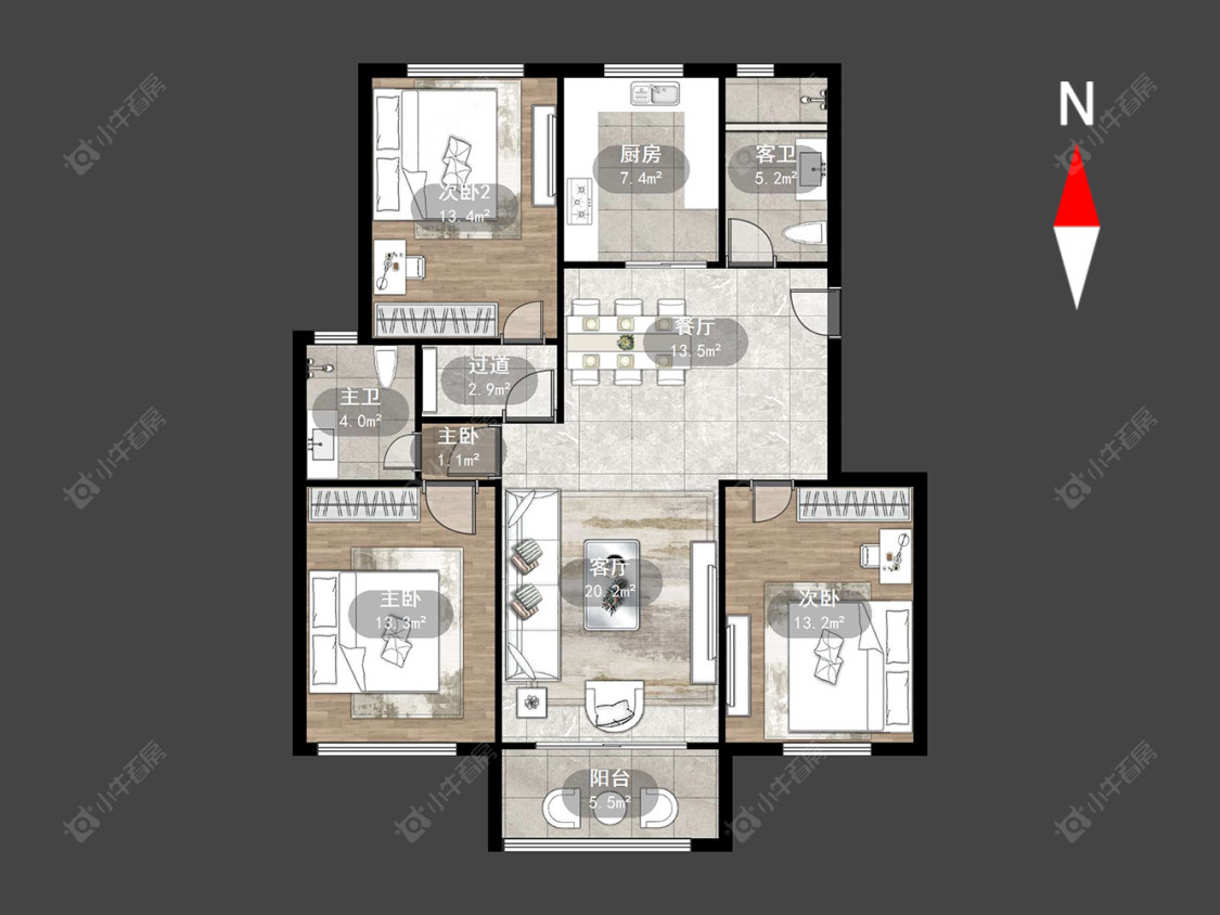 常州龙栖花园在售二手房源户型图_小牛看房