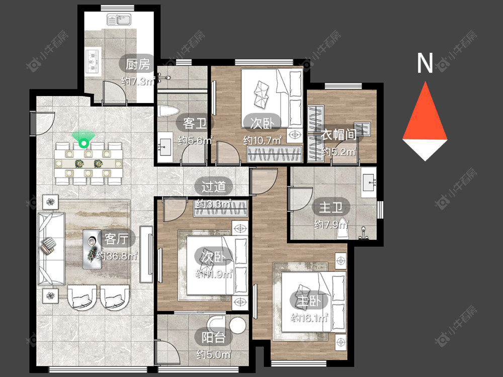 常州龙湖龙誉城四期在售二手房源户型图_小牛看房