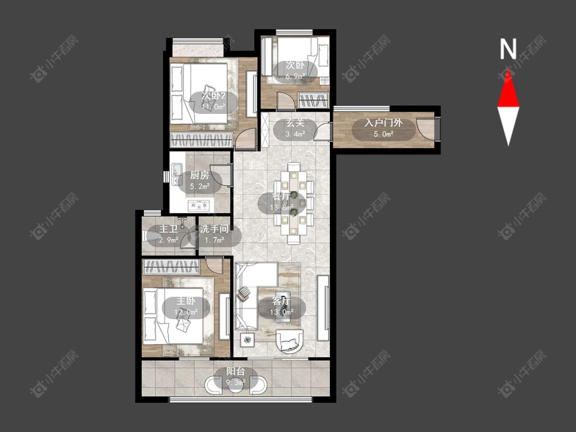 常州九洲花园三期在售二手房源户型图_小牛看房
