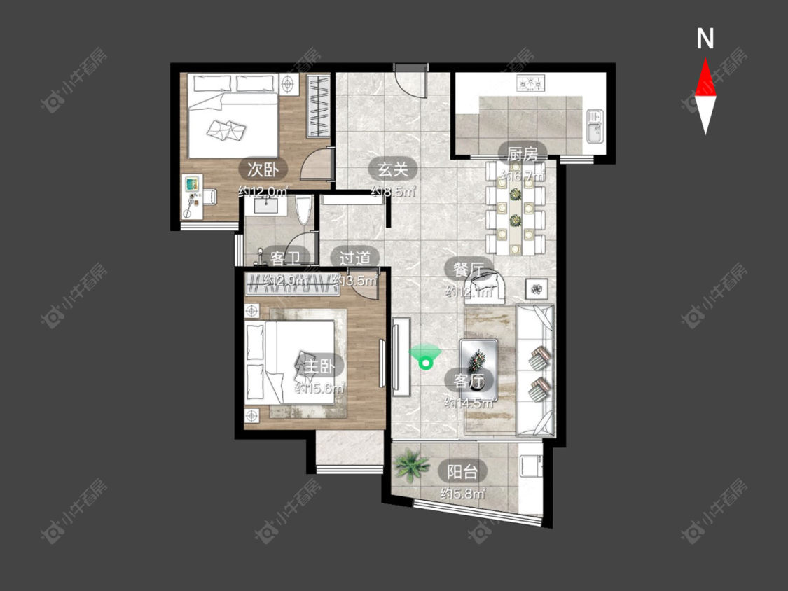 常州中央花园在售二手房源户型图_小牛看房