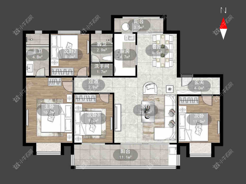 常州碧桂园壹号天禧在租房源户型图_小牛看房