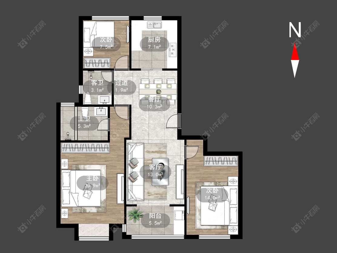 常州华润国际六期在售二手房源户型图_小牛看房