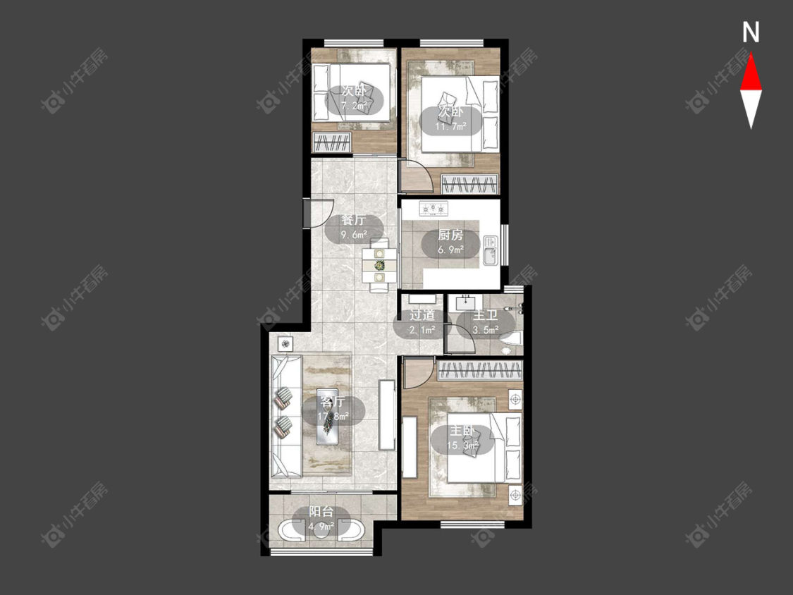 常州新城春天里在售二手房源户型图_小牛看房