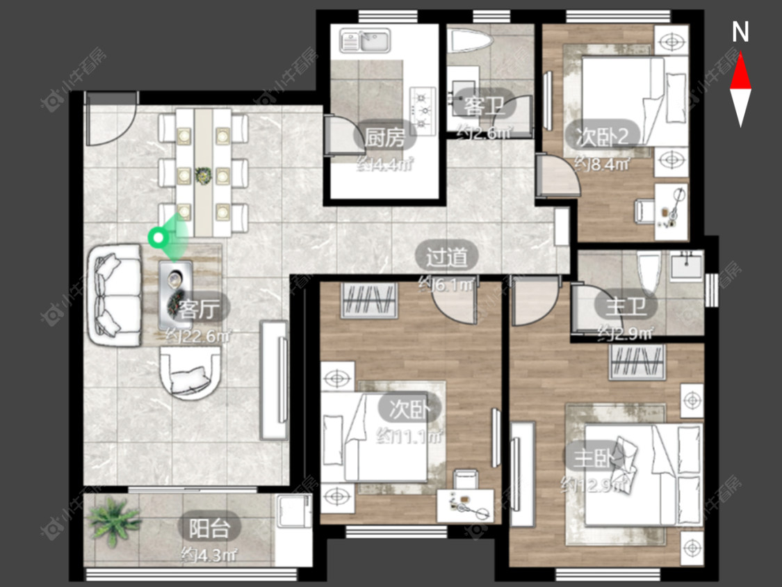 常州上东区在售二手房源户型图_小牛看房