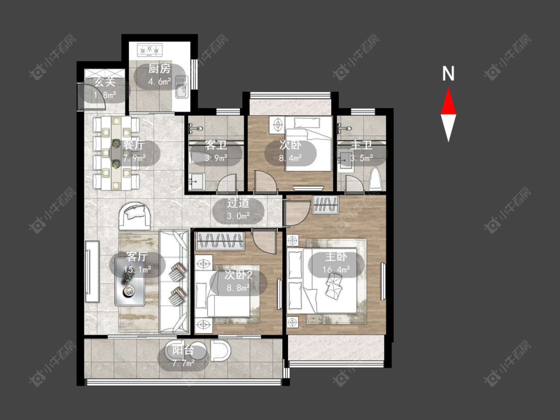 蓝光晶曜房源户型图 常州蓝光晶曜在售二手房源户型图_小牛看房