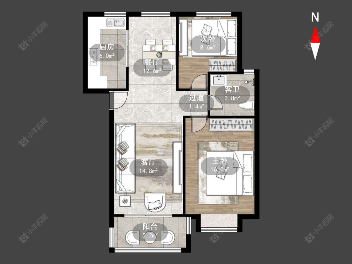 常州潞城花苑在售二手房源户型图_小牛看房