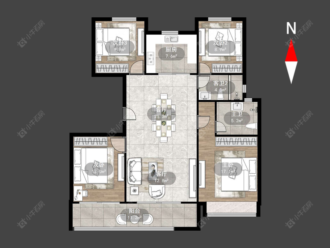 常州三江公园在售二手房源户型图_小牛看房