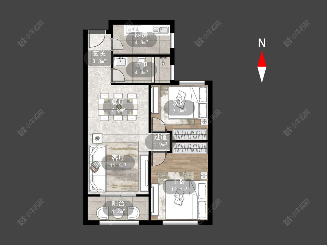 绿地世纪城三期房源户型图 常州绿地世纪城三期在售二手房源户型图_小牛看房