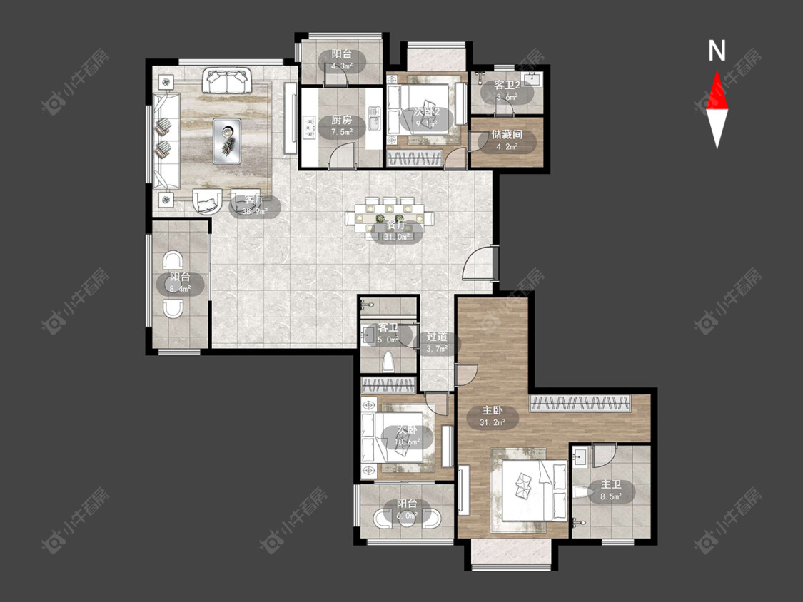 常州万科瑧湾汇（原蓝光黑钻）在售二手房源户型图_小牛看房