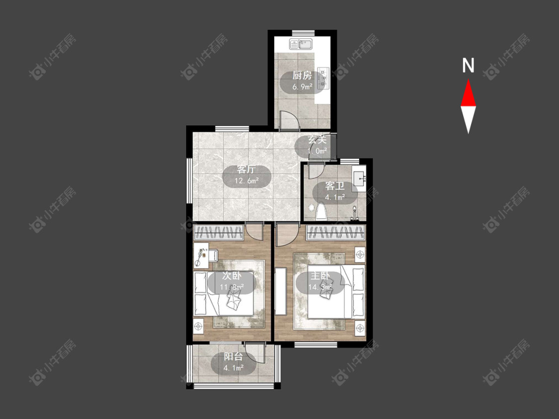 常州电业宿舍在售二手房源户型图_小牛看房