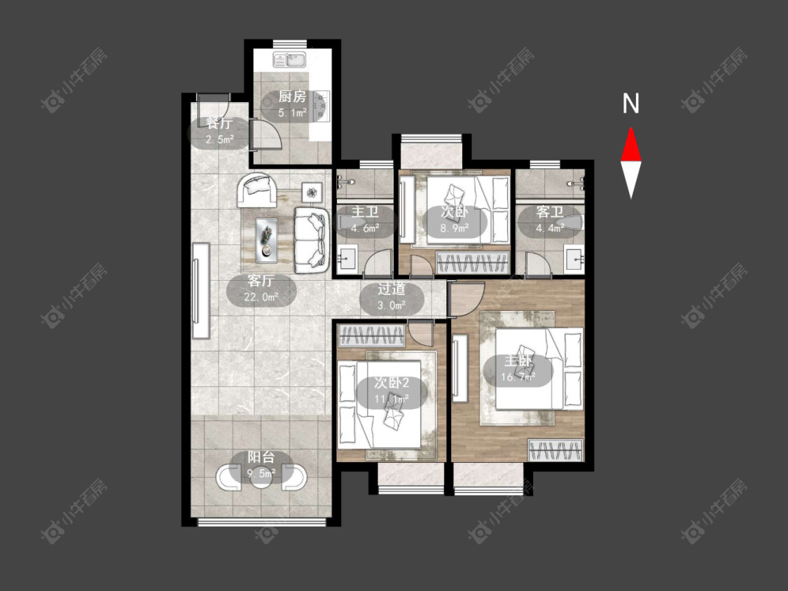常州碧桂园华星·世纪学府在售二手房源户型图_小牛看房
