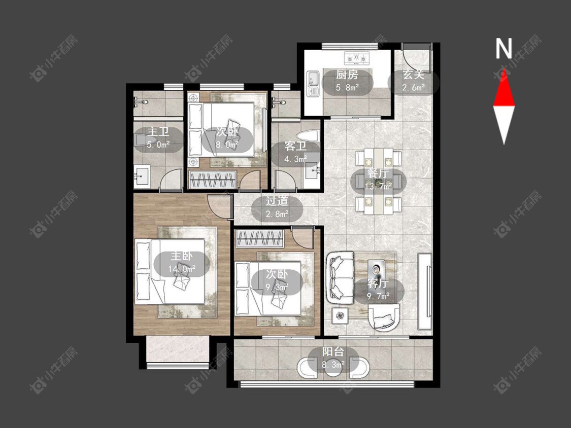 常州阳光城禹洲宸悦在售二手房源户型图_小牛看房