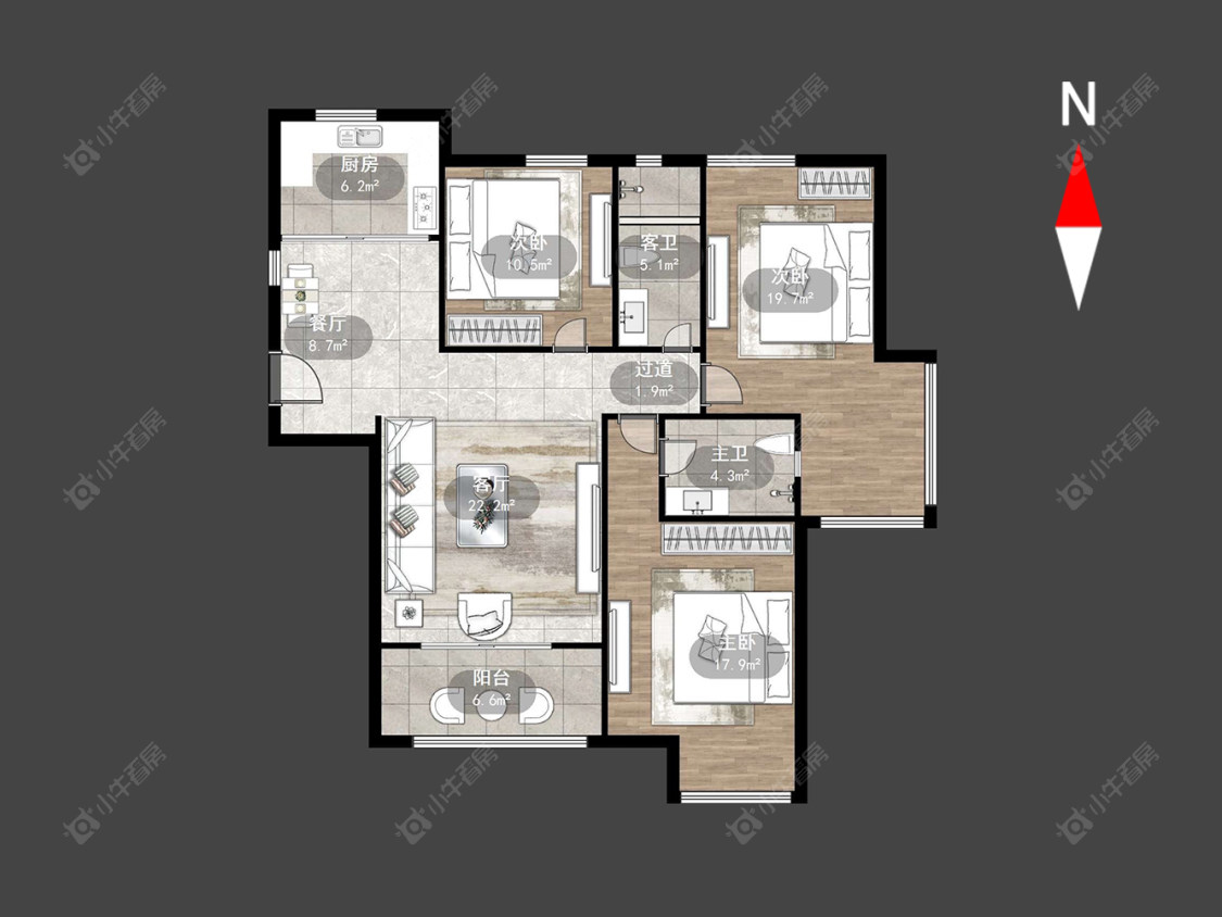 常州新城尚东区花园东区在售二手房源户型图_小牛看房
