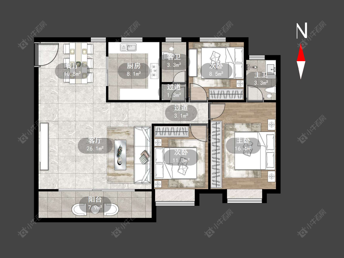常州锦凤合鸣在售二手房源户型图_小牛看房