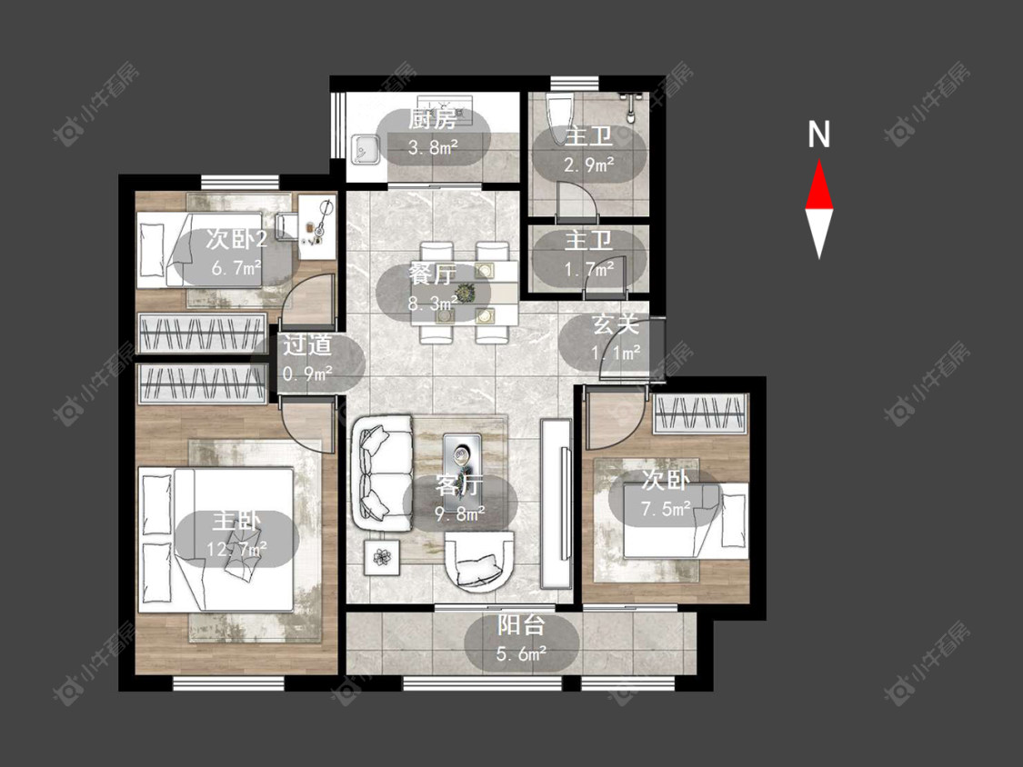 常州光明当代拾光里在售二手房源户型图_小牛看房
