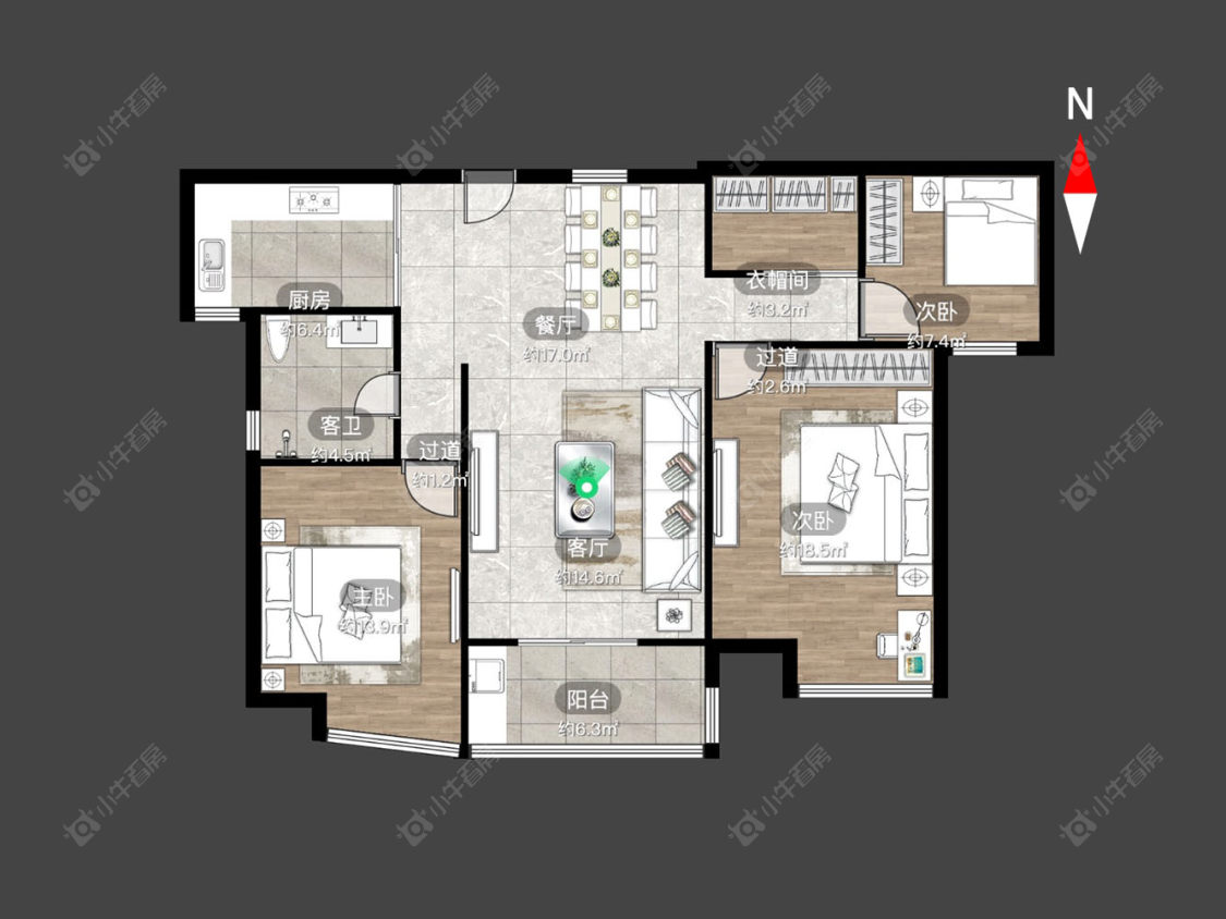 常州中央花园在售二手房源户型图_小牛看房