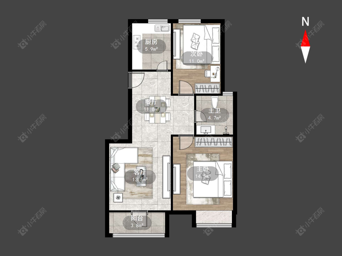 常州新城长岛在售二手房源户型图_小牛看房