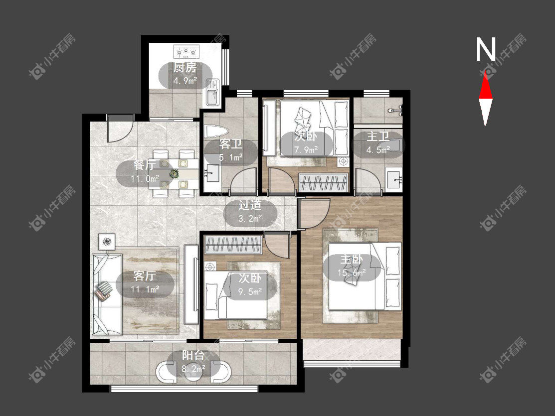 常州保利龙湖景玥府在租房源户型图_小牛看房