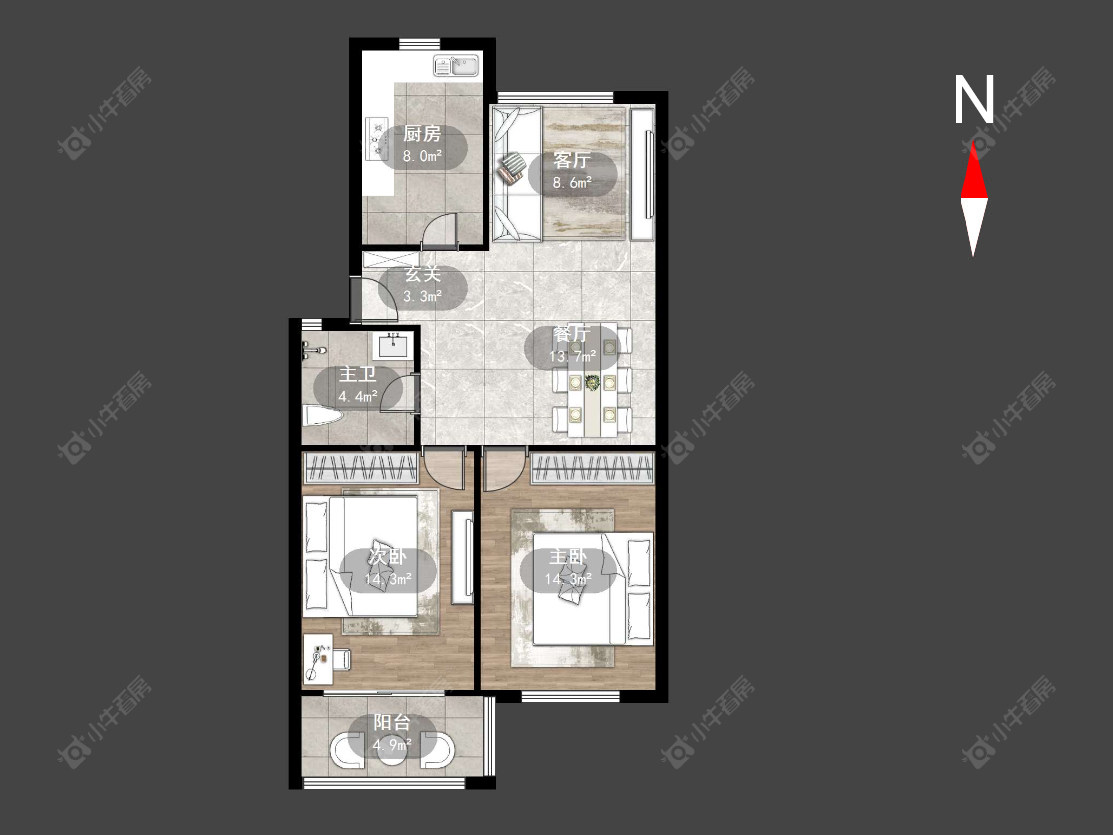 常州朝阳花园在售二手房源户型图_小牛看房