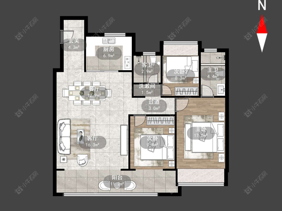 万科潮起东方房源户型图 常州万科潮起东方在售二手房源户型图_小牛看房