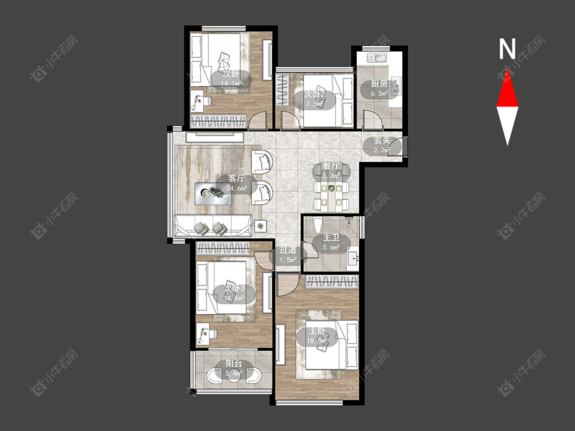 西瑶苑房源户型图 常州西瑶苑在售二手房源户型图_小牛看房