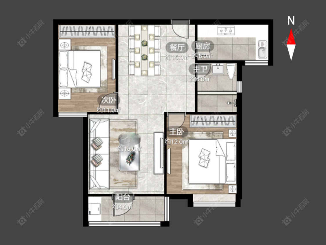 常州新城长岛在售二手房源户型图_小牛看房