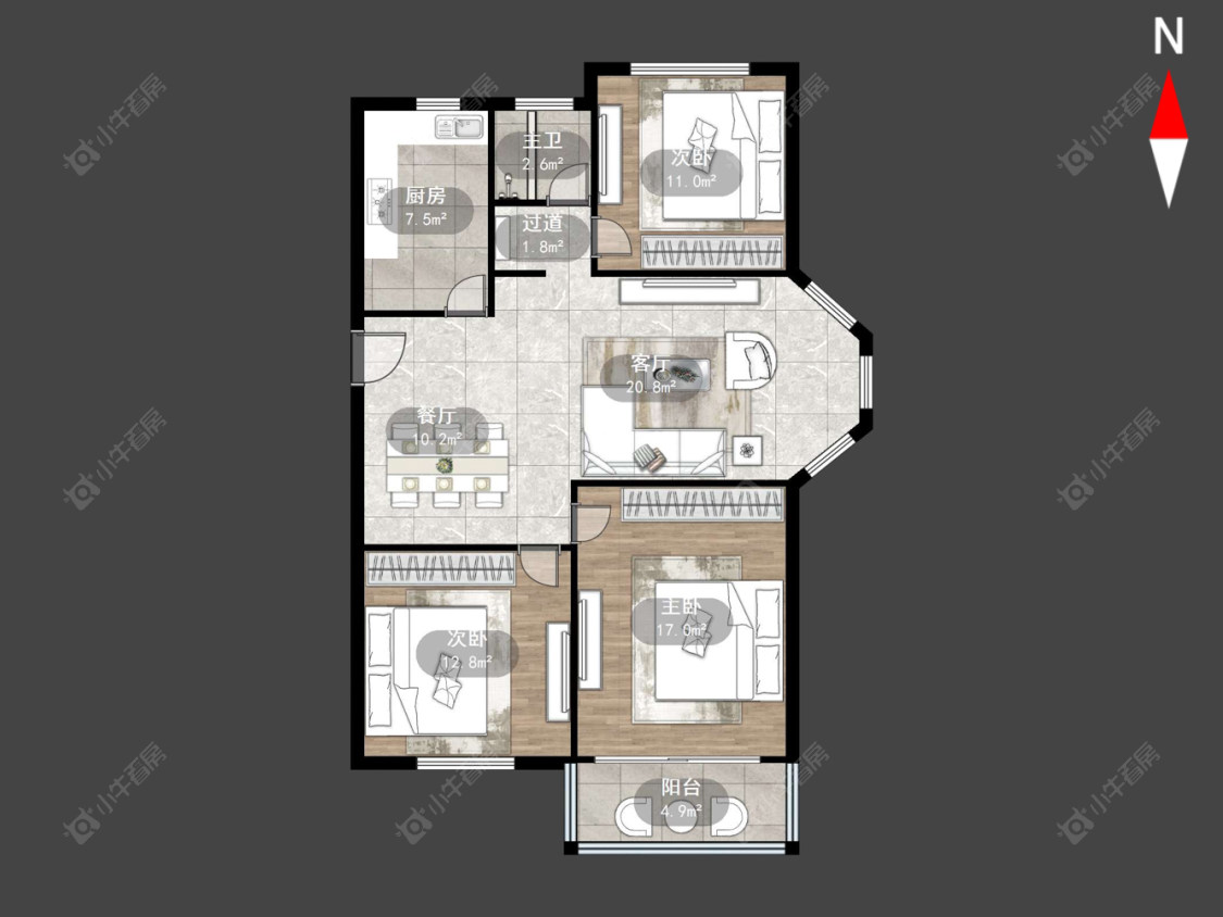银河湾花园房源户型图 常州银河湾花园在售二手房源户型图_小牛看房