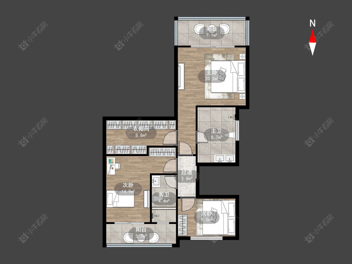 常州誉湖庄园沁园在售二手房源户型图_小牛看房