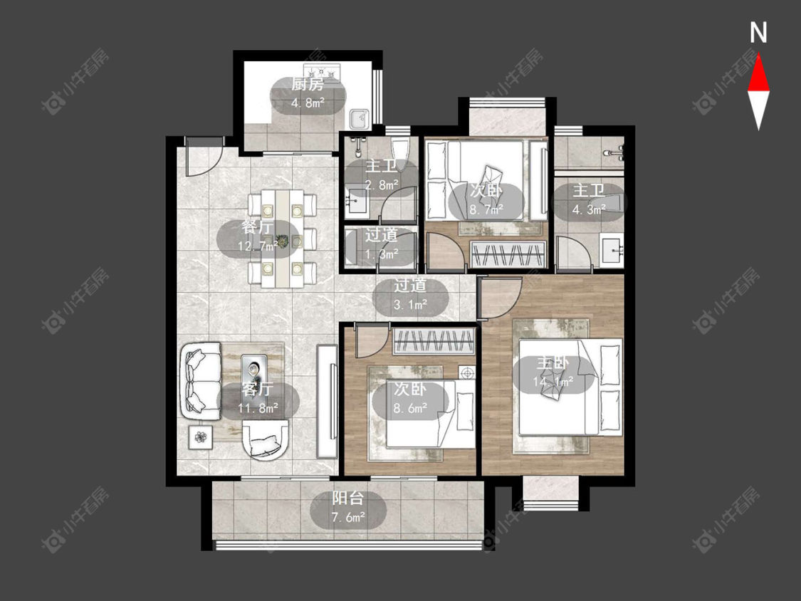 璞悦缦宸房源户型图 常州璞悦缦宸在售二手房源户型图_小牛看房