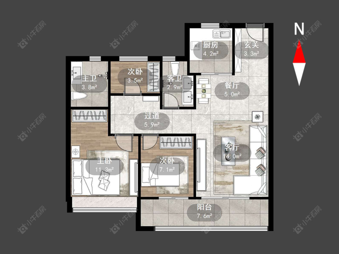 常州金科通银·玖璋府在售二手房源户型图_小牛看房