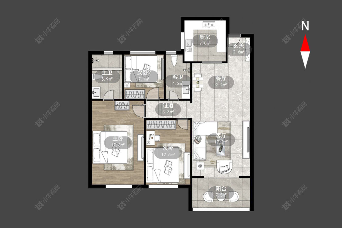 玉兰广场五期房源户型图 常州玉兰广场五期在售二手房源户型图_小牛看房