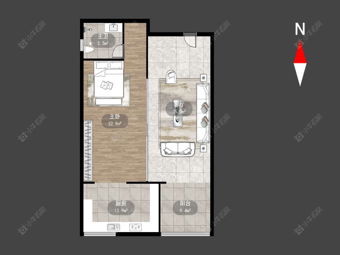 常州新北万达广场在售二手房源户型图_小牛看房