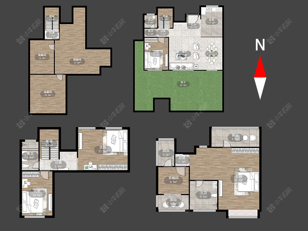 常州太湖院子在售二手房源户型图_小牛看房