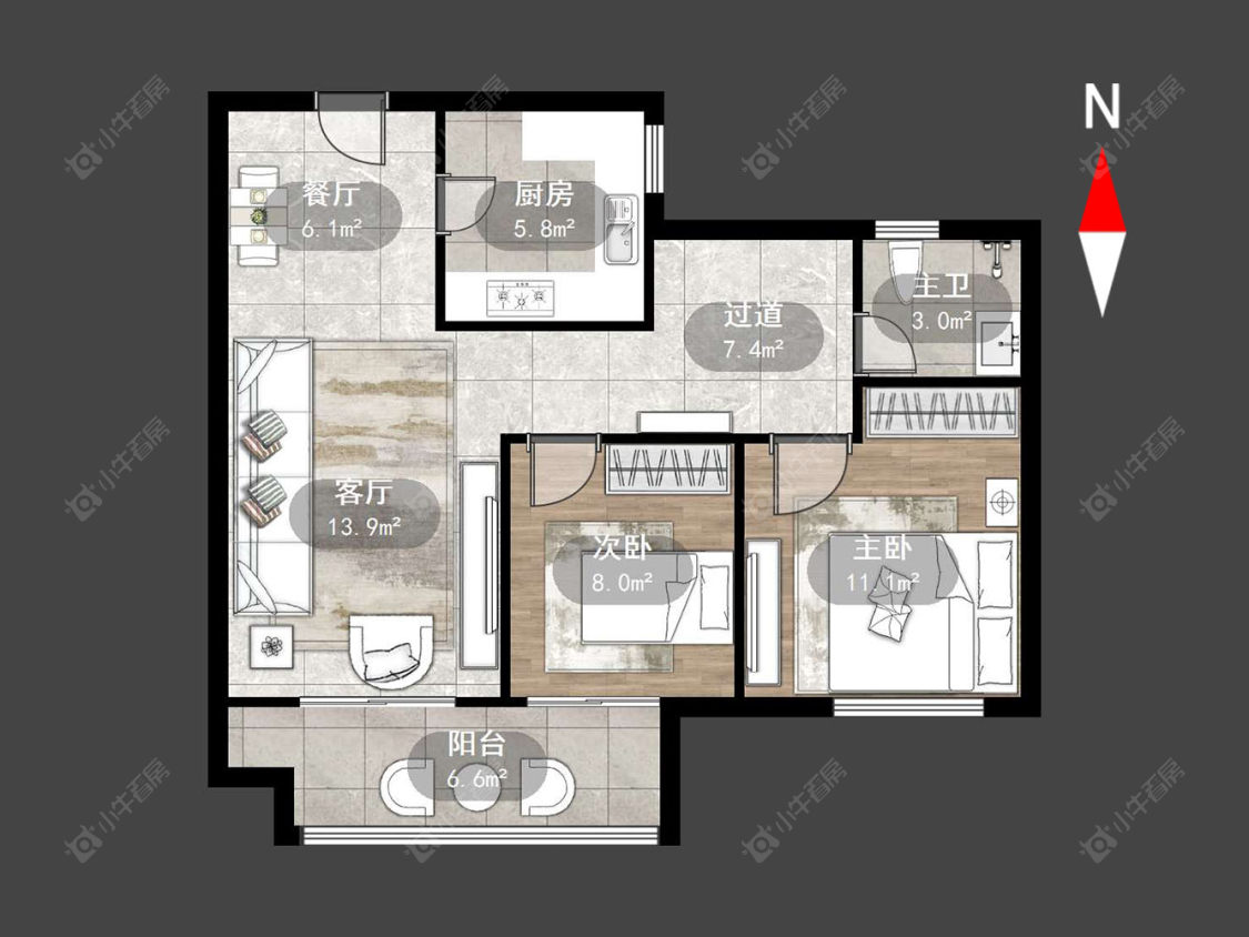 常州观湖名轩在售二手房源户型图_小牛看房