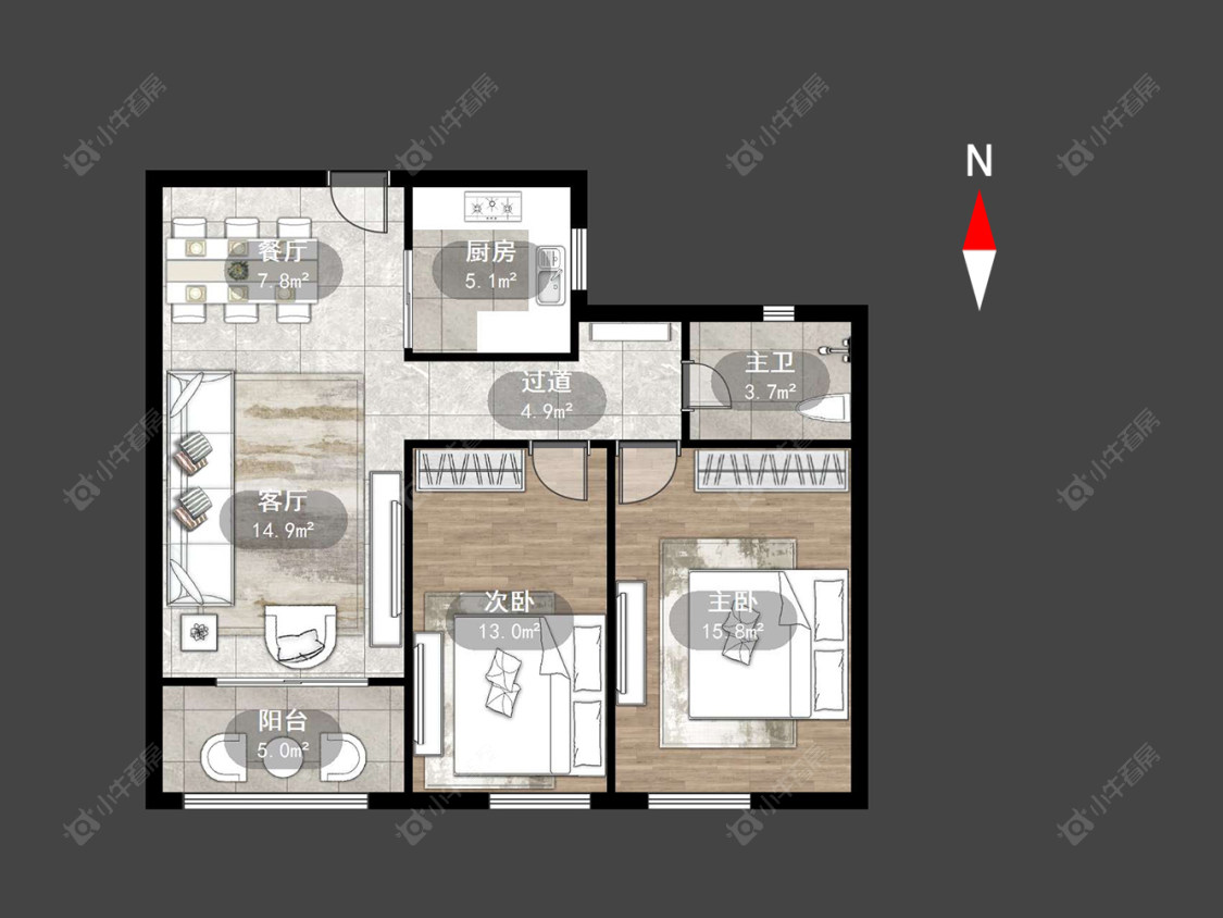 常州白马公馆在售二手房源户型图_小牛看房