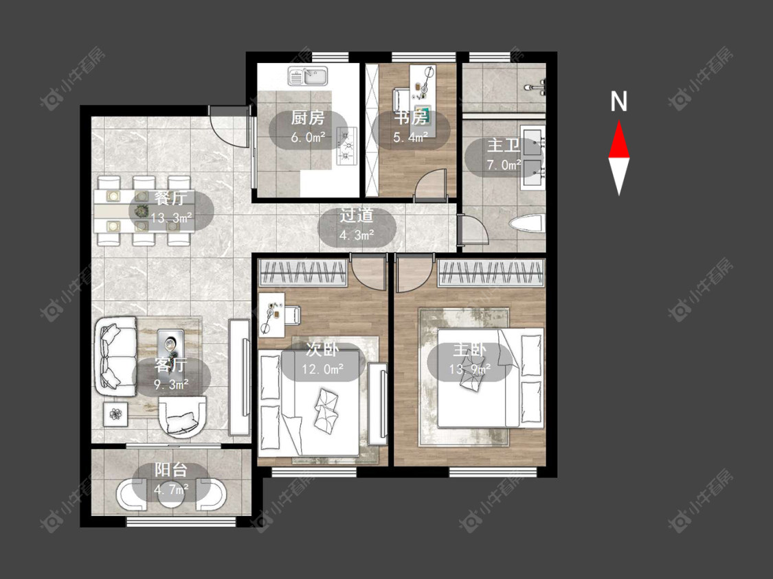 常州金地格林郡在售二手房源户型图_小牛看房