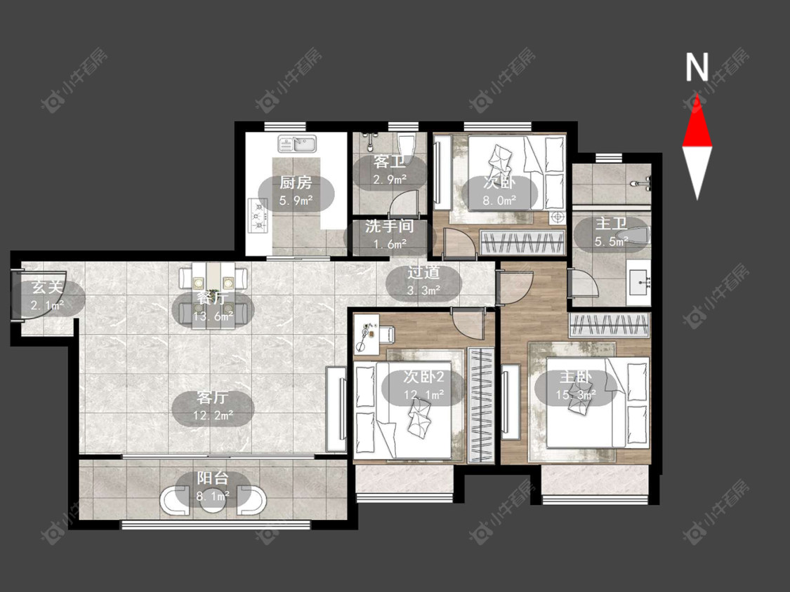 常州金科保利北郡花园在售二手房源户型图_小牛看房