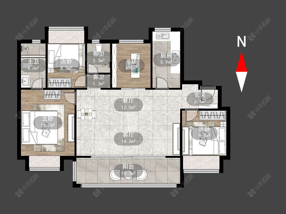 常州碧桂园都市森林在售二手房源户型图_小牛看房