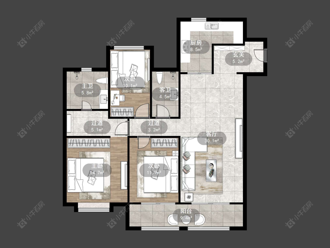 丹阳吾悦华府（丹阳）在售二手房源户型图_小牛看房