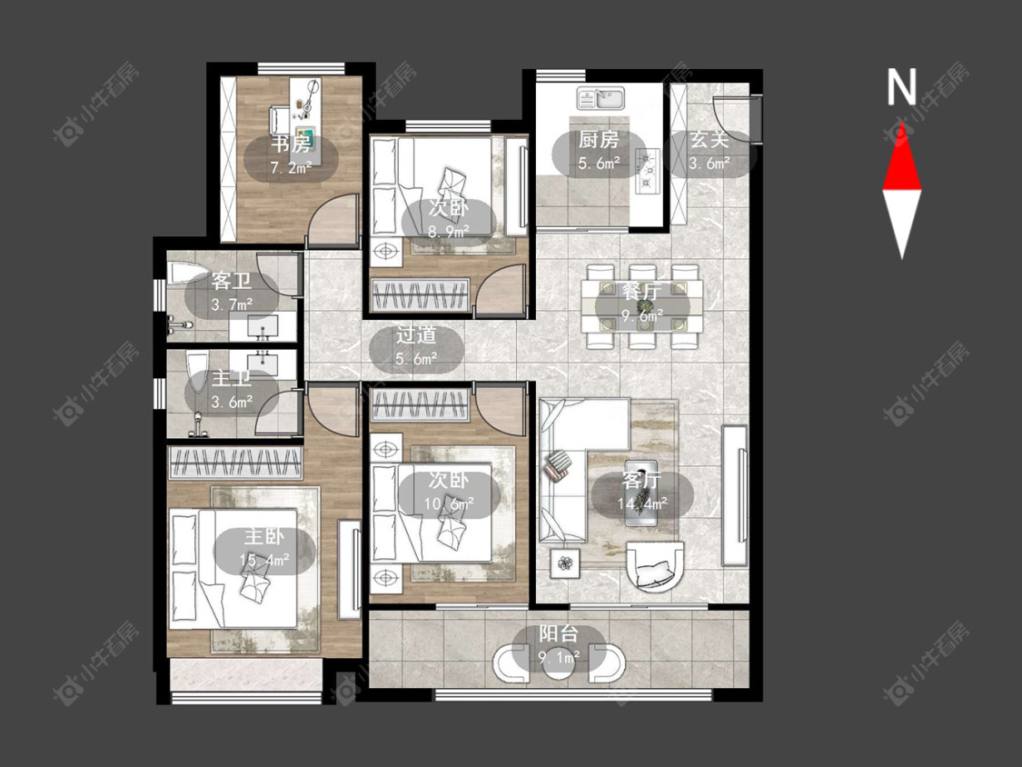 常州中梁金科启宸在售二手房源户型图_小牛看房