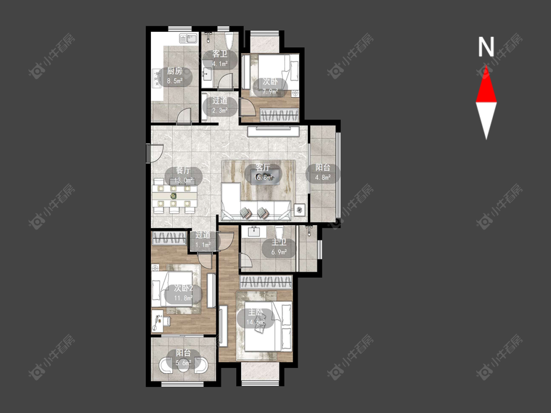 常州怡盛花园在售二手房源户型图_小牛看房