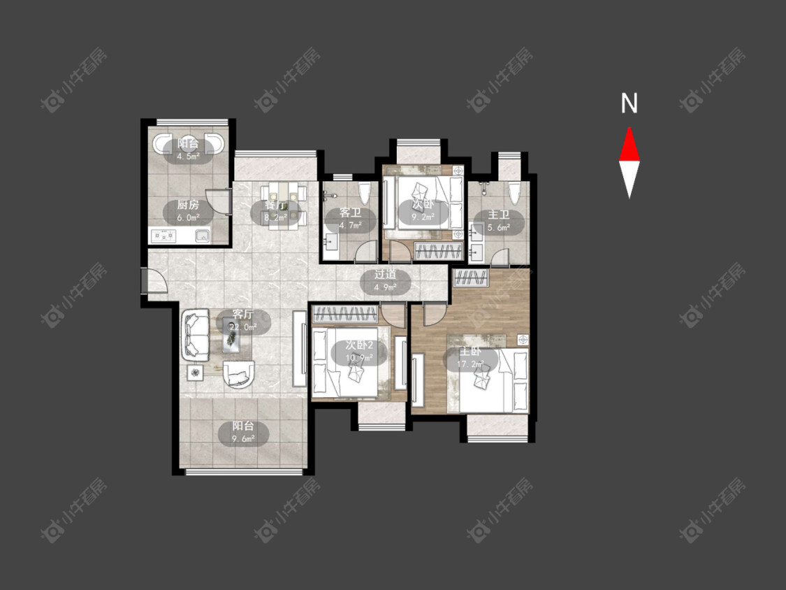 世茂香槟湖一期房源户型图 常州世茂香槟湖一期在售二手房源户型图_小牛看房