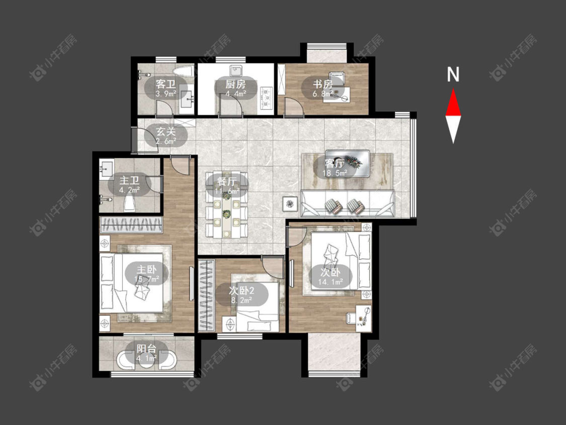常州百馨西苑一二期在售二手房源户型图_小牛看房