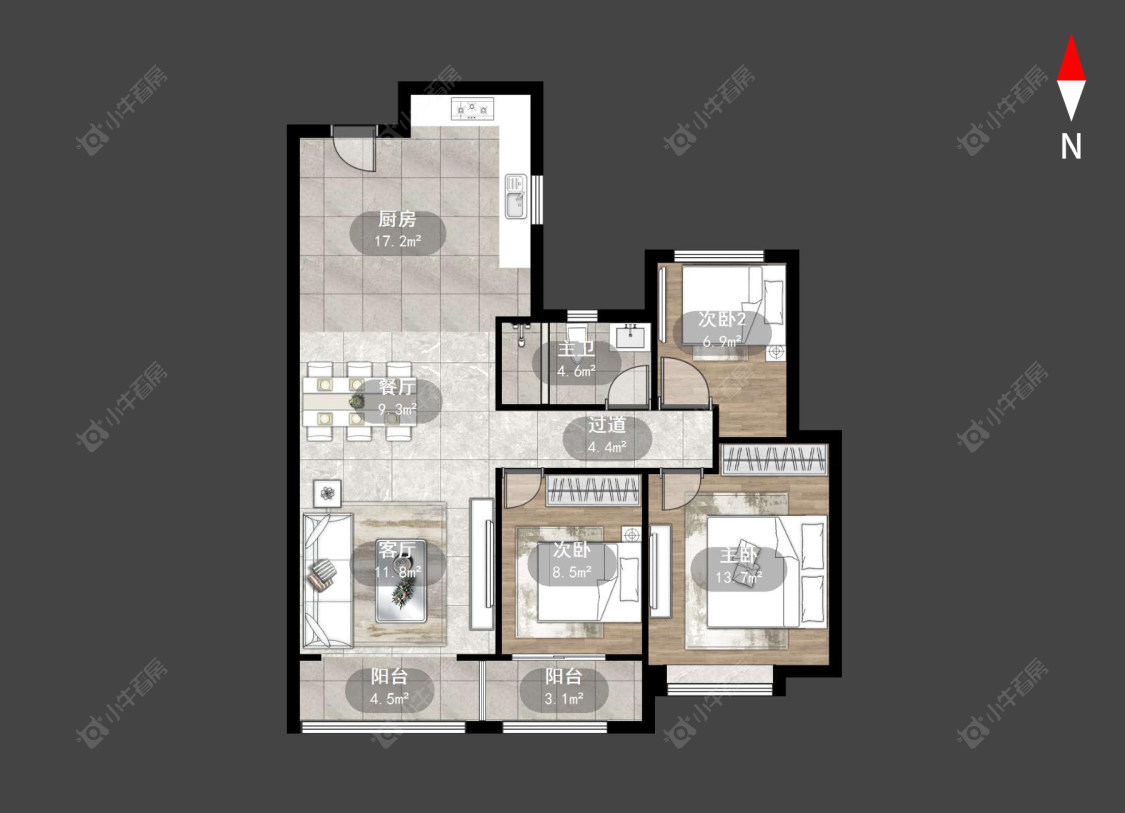常州九洲玺在售二手房源户型图_小牛看房