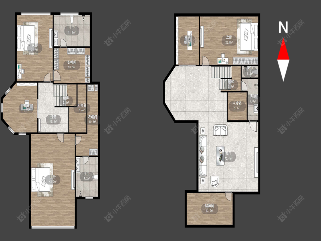 常州大名城南区别墅区在售二手房源户型图_小牛看房