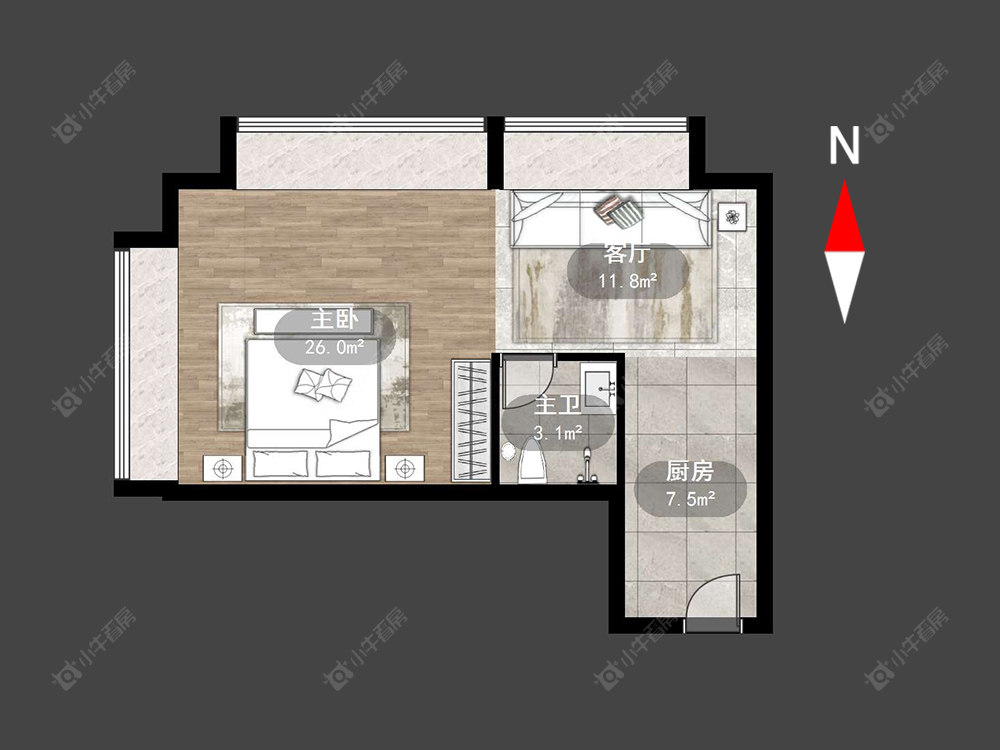 常州爱琴海公寓在售二手房源户型图_小牛看房
